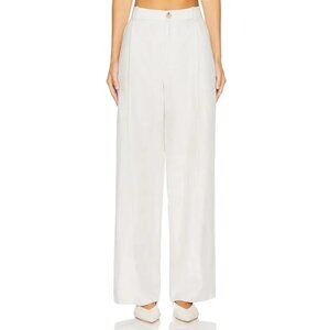 Vince High Waisted Casual Tailored Wide Leg Pants Salt Glass